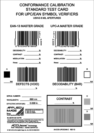 Kalibrációs kártya EAN/UPC (AI)